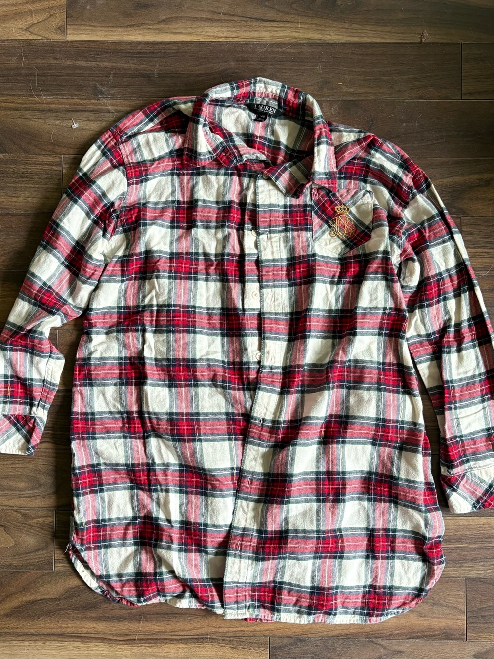 Lauren Ralph Lauren Red and White Plaid Button-Down Shirt
